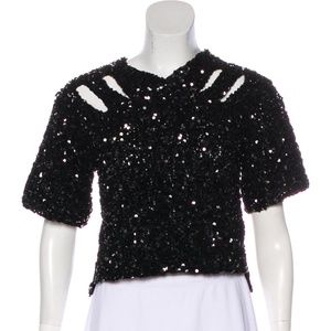 🎁🎄SONIA RYKIEL Sequin Short Sleeve Top